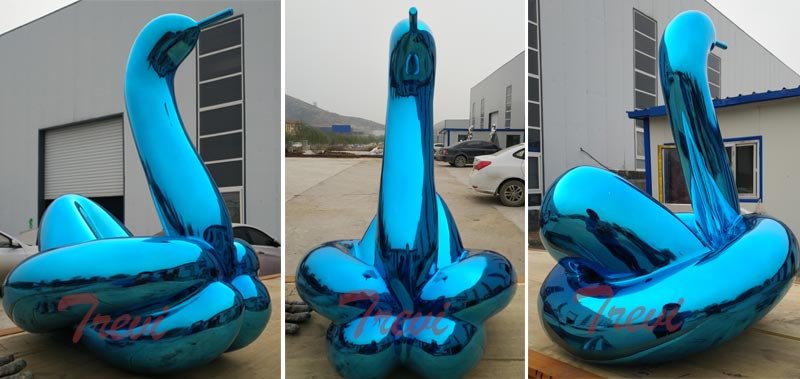 Jeff Koons balloon swan(blue) contemporary art stainless steel metal sculpture replica