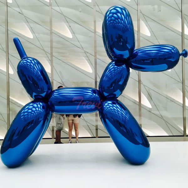 Contemporary art Jeff Koons blue balloon dog sculpture outdoor metal art TSS-1