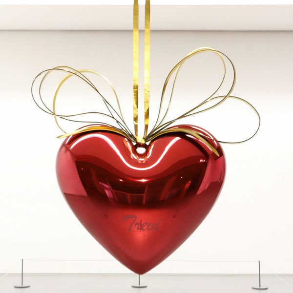 jeff koons artworks hanging heart stainless steel sculpture price TSS-16