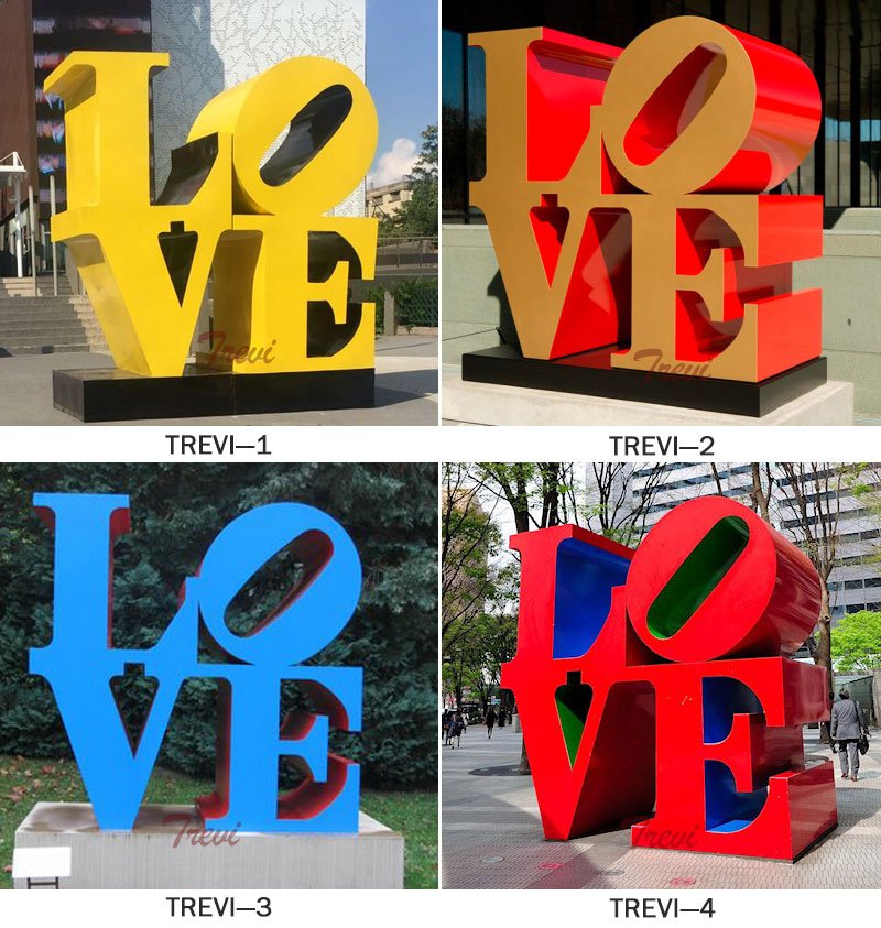Contemporary metal art stainless steel sculpture love famous replica designs