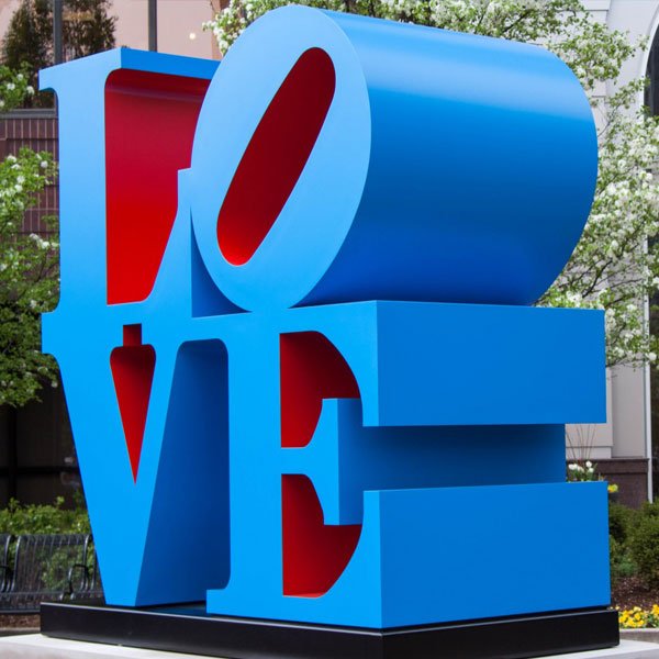 Custom made modern large stainless steel sculpture ‘love’ replication online to buy TSS-34