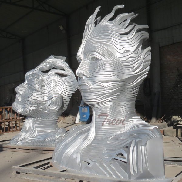 Modern metal abstract man face stainless steel public statues for outside park TSS-24