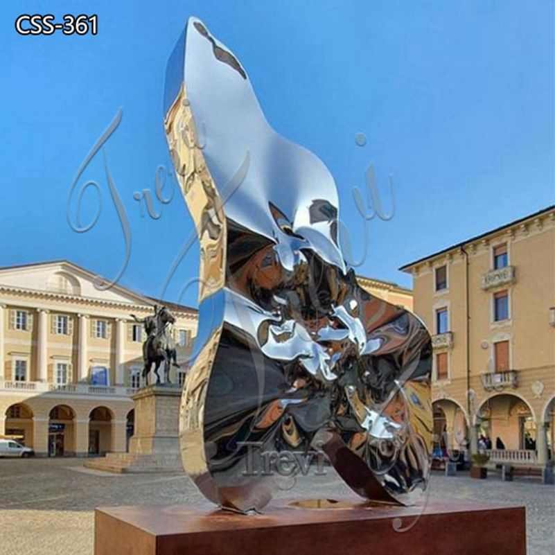 Large Mirror Stainless Steel Sculpture Plaza Decor for Sale