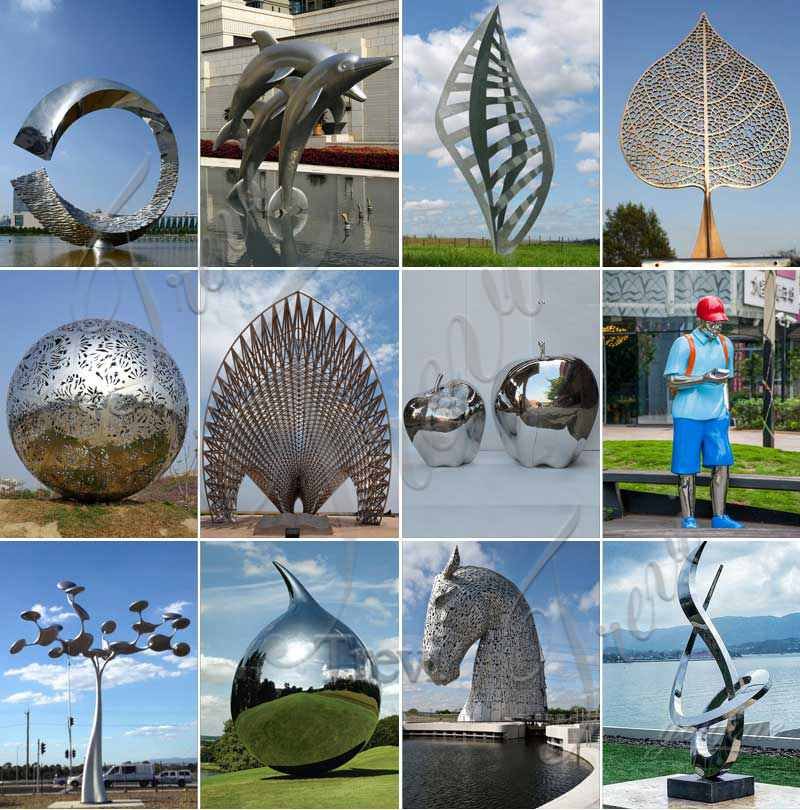 Modern Polished Large Metal Outdoor Sculpture