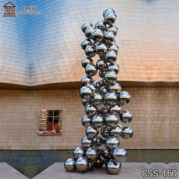 High Polished Metal Ball Sculpture Modern Outdoor Decor for Sale CSS-160