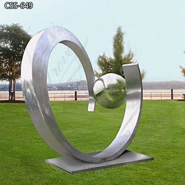 Modern Abstract Stainless Steel Sculpture Lawn Decor for Sale CSS-649