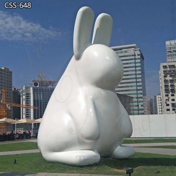 Abstract Stainless Steel White Rabbit Sculpture Manufacturer CSS-648