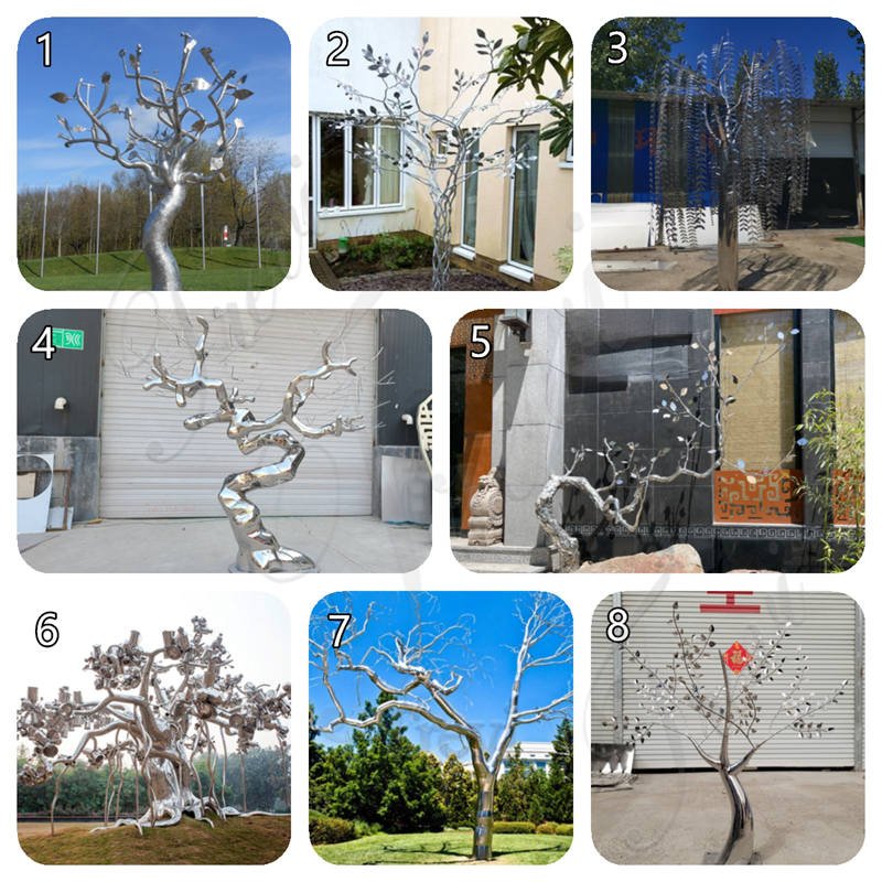 metal tree sculpture outdoor -Trevi Sculpture